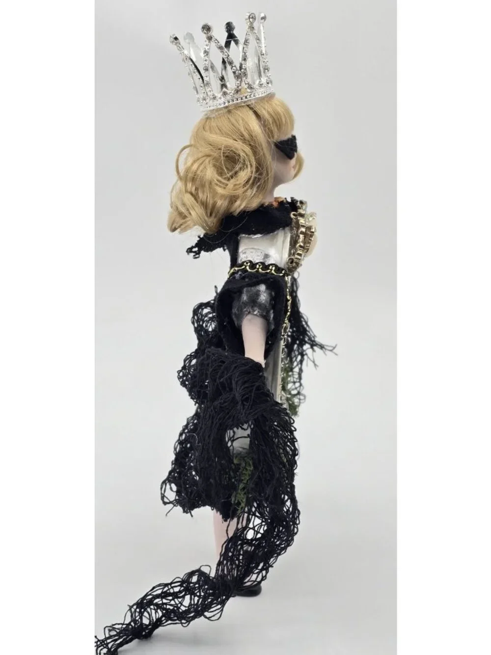 OOAK Mixed Media Assemblage Art Doll Masquerade Queen Witch Gothic Curiosity 10